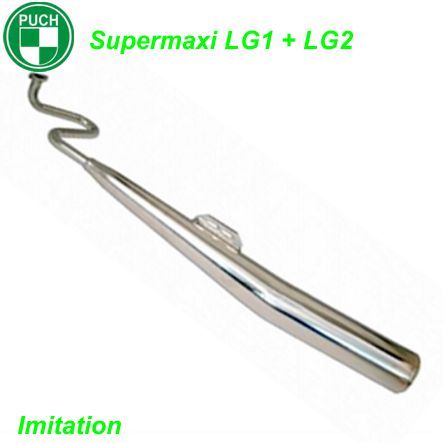 Mofa Auspuff Supermaxi LG1 LG2 S o.Kat schwarz  ohne Wärmeschutzblech